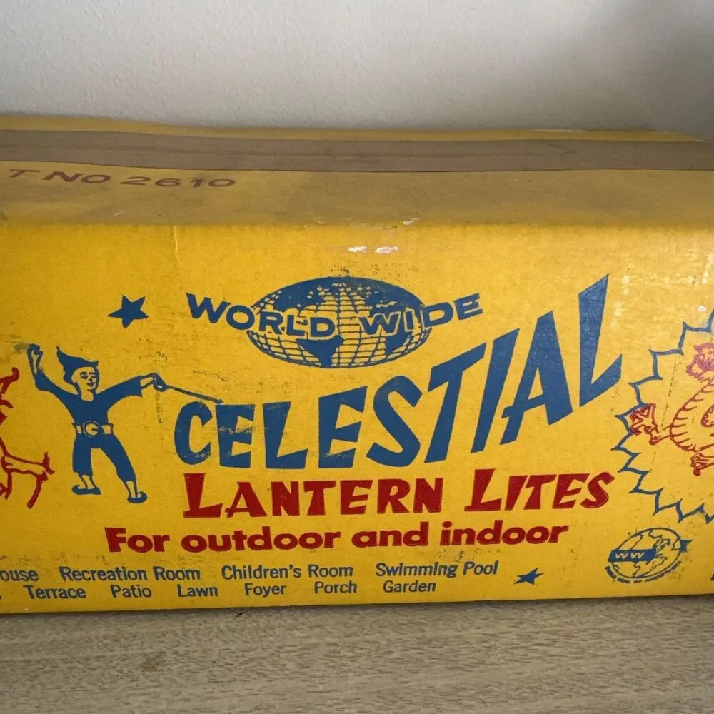 Vtg World Wide Celestial Lantern Lites 2610 Sealed NOS Mid Century Patio Bulbs